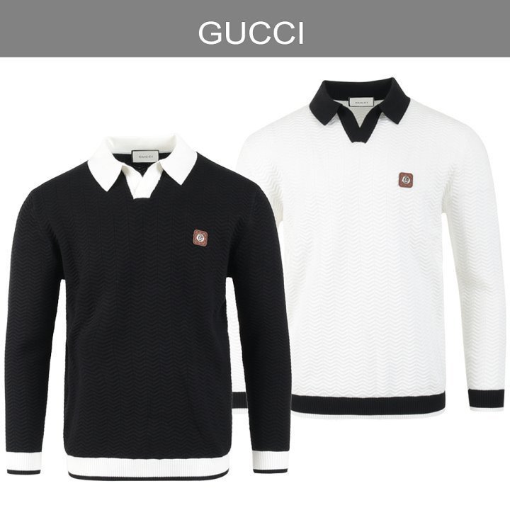 Read more about the article 구찌 스틸 로고 배색 카라 롱 슬리브 니트