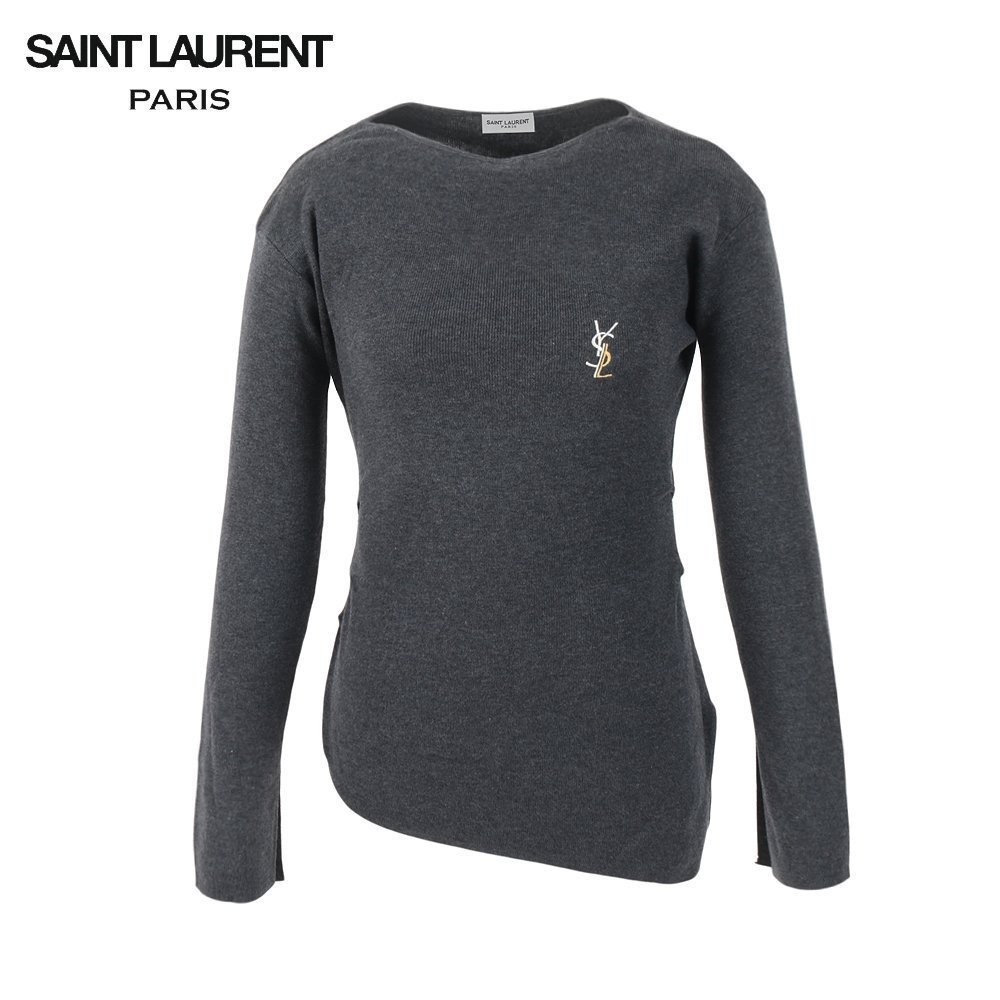 Read more about the article 입생로랑 여성 자수 로고 언발 절개 울 니트