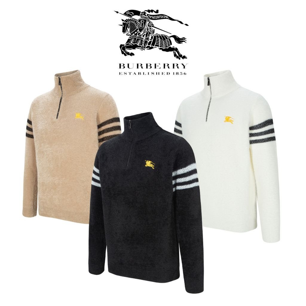 Read more about the article 버버리 골드 버킷 부클 모헤어 반집업 니트