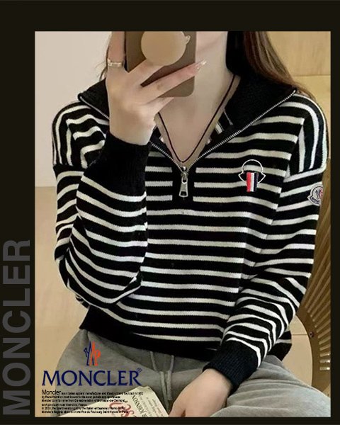 Read more about the article 몽클레어 여성 CZ68 갓 ST 목 반집업 니트