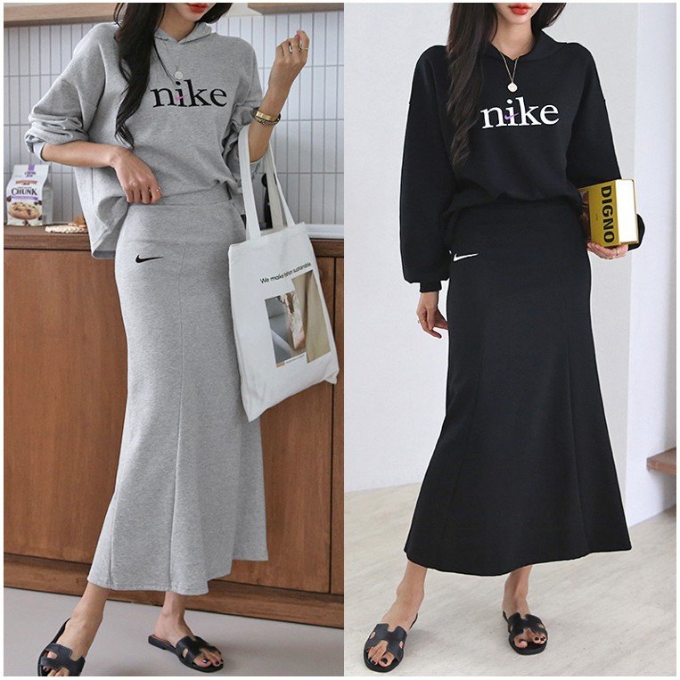 Read more about the article 나이키 여성 크롭 절개핏 스커트 세트