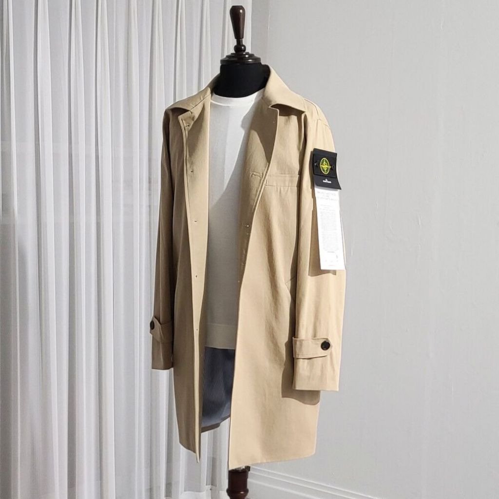 Read more about the article 스톤아일랜드 로고 와펜 오버핏 트렌치 코트