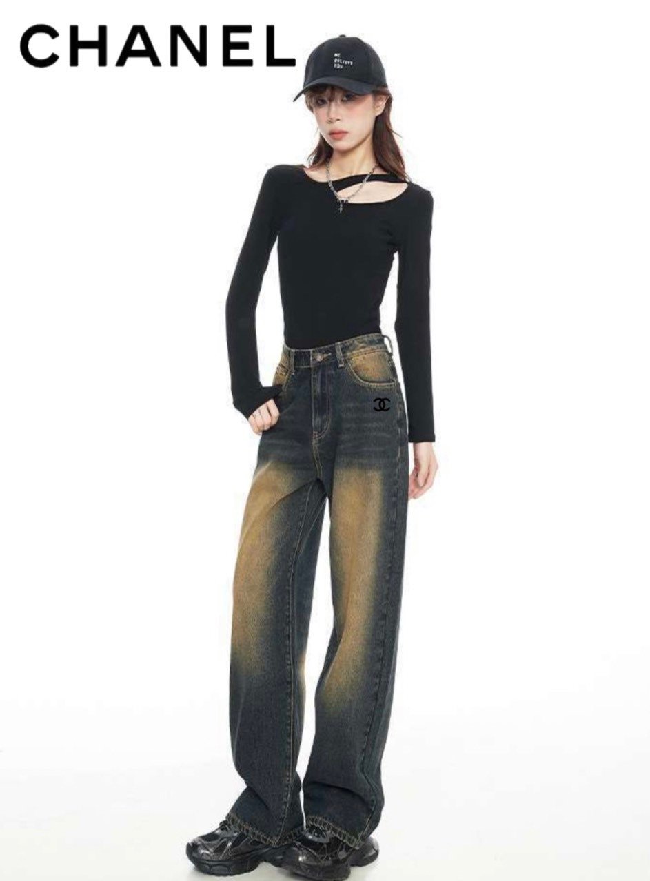 Read more about the article 샤넬 여성 캣 브러시 워싱 와이드 데님 청바지