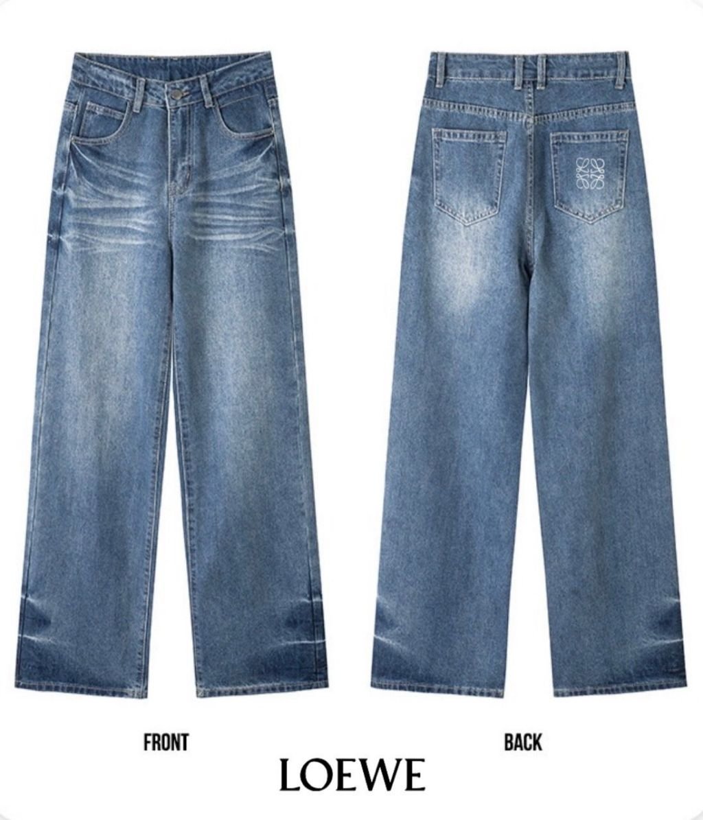 Read more about the article 로에베 여성 애너그램 워싱 데님 와이드 청바지