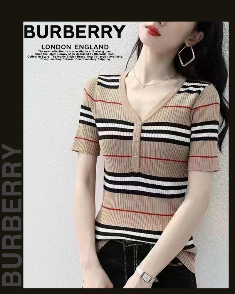 Read more about the article 버버리 여성 9732 와이넥 단추 반팔 니트