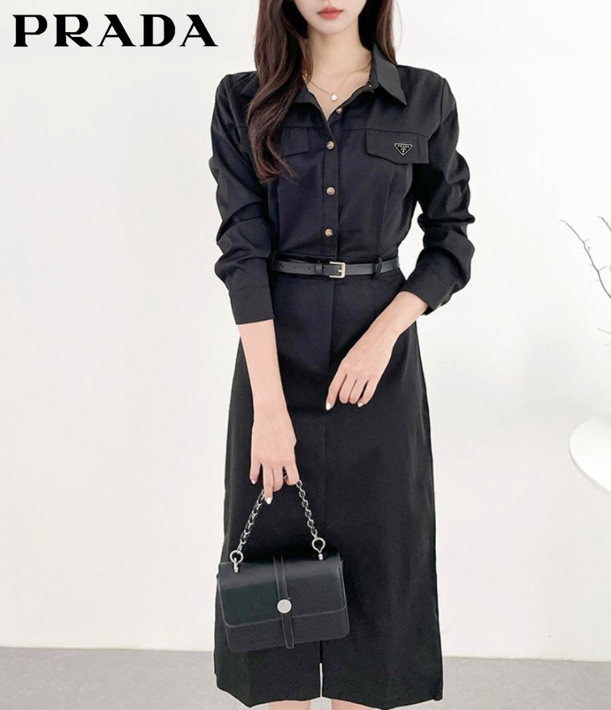 Read more about the article 프라다 삼각 로고 셔츠 롱 원피스