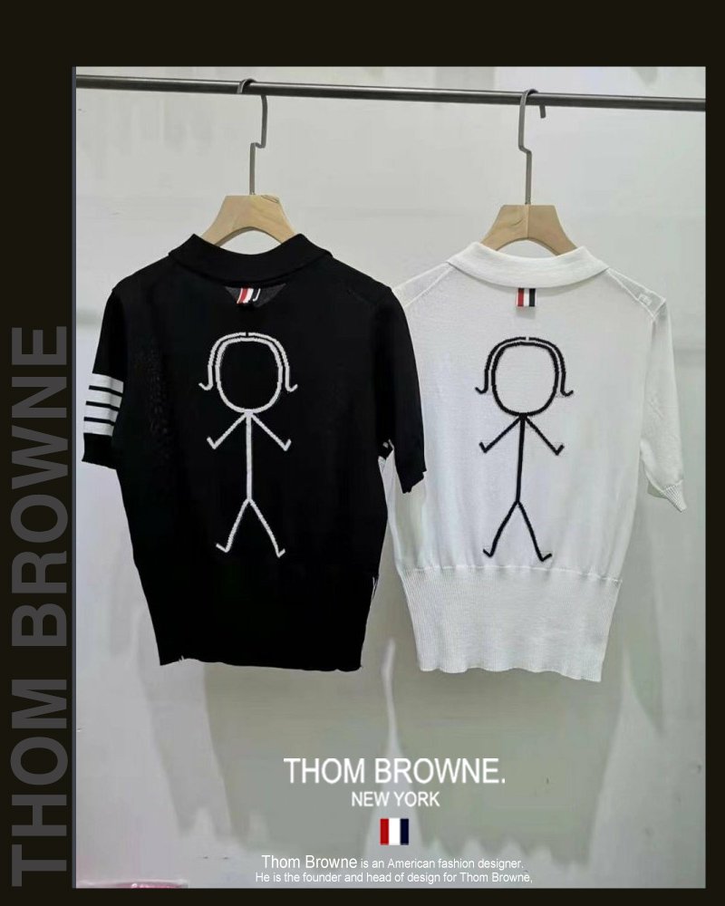 Read more about the article 톰브라운 여성 9858 휴먼 카라 반팔 니트