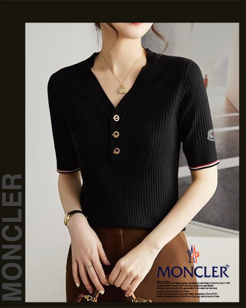 Read more about the article 몽클레어 여성 1729 와이넥 반팔 골지 니트