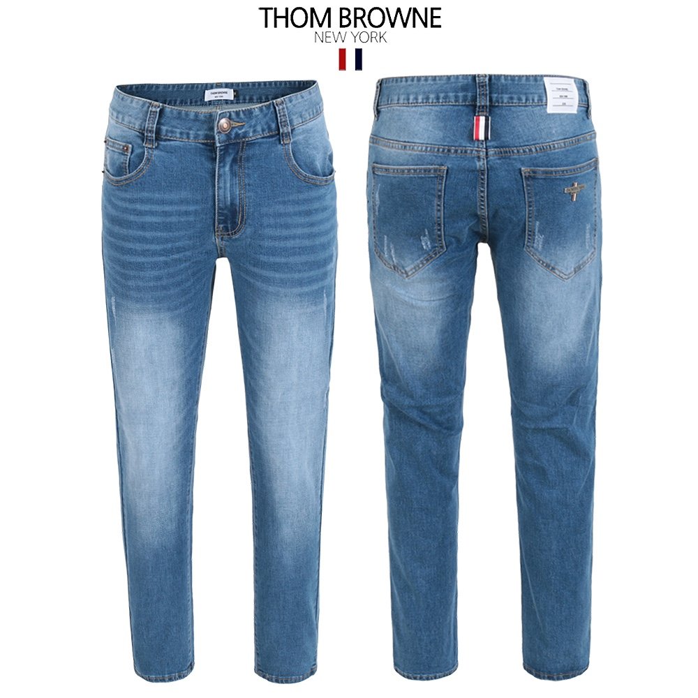 Read more about the article 톰브라운 중청 구제 워싱 슬림 청바지