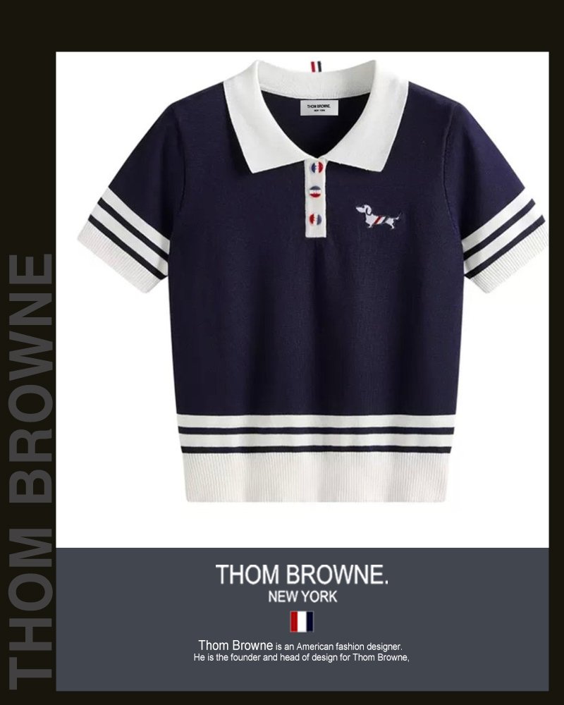 Read more about the article 톰브라운 여성 535 끝배색 카라 반팔 니트