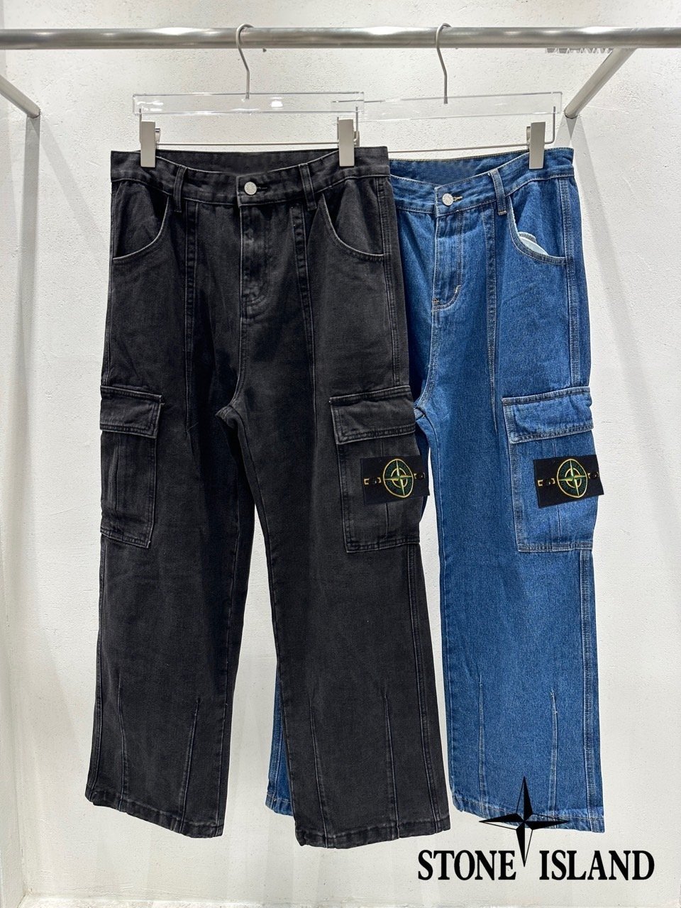 Read more about the article 스톤아일랜드 절개 카고 데님 청바지